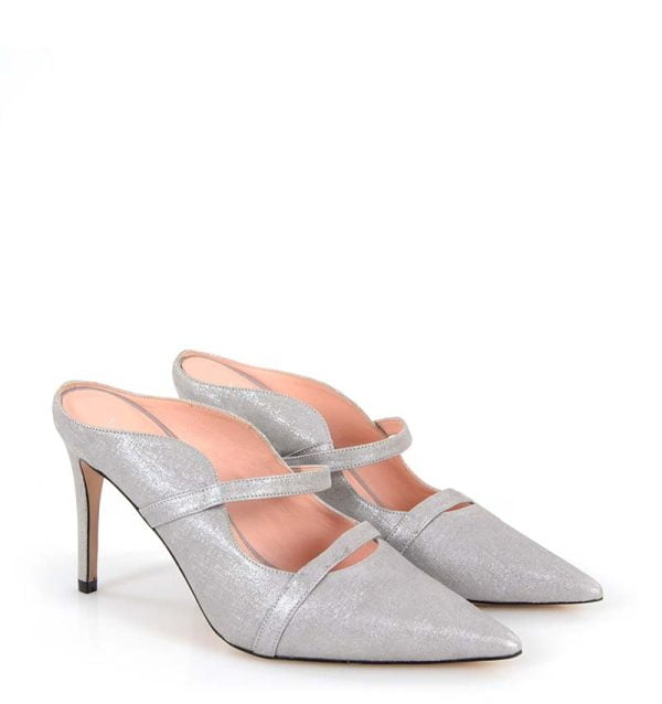 0016-43Silver3 Venezia srebrne szpilki klapki - po skosie