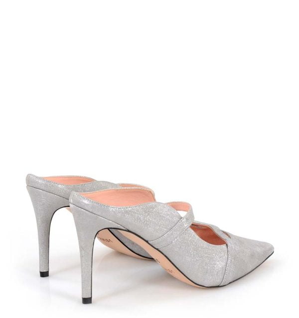 0016-43Silver4 Venezia srebrne szpilki klapki - po skosie