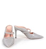 Venezia srebrne szpilki klapki - z przodu