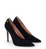 VENEZIA czarne szpilki zamszowe - po skosie