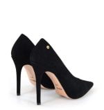 VENEZIA czarne szpilki zamszowe - po skosie