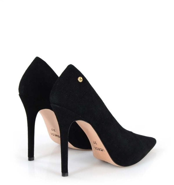 VENEZIA czarne szpilki zamszowe - po skosie