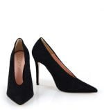 VENEZIA czarne szpilki zamszowe - z przodu