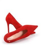 VENEZIA czerwone szpilki zamszowe - z przodu