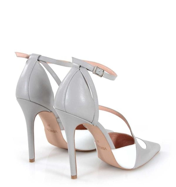 Venezia szpilki szare - po skosie