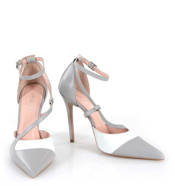 Venezia szpilki szare - z przodu