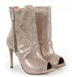 Złote botki letnie - po skosie