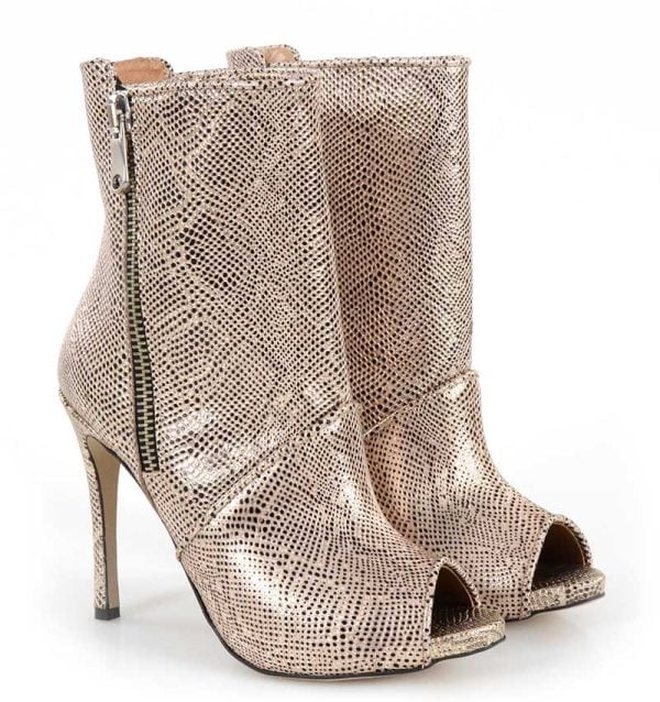 Złote botki letnie - po skosie