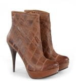 Brązowe botki za kostkę - po skosie