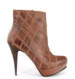 Brązowe botki za kostkę - bokiem