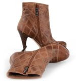 Brązowe botki za kostkę - bokiem