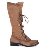 Kozaki sznurowane na płaskim obcasie - bokiem