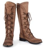 Kozaki sznurowane na płaskim obcasie - z przodu