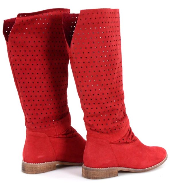 Kozaki letnie czerwone - po skosie