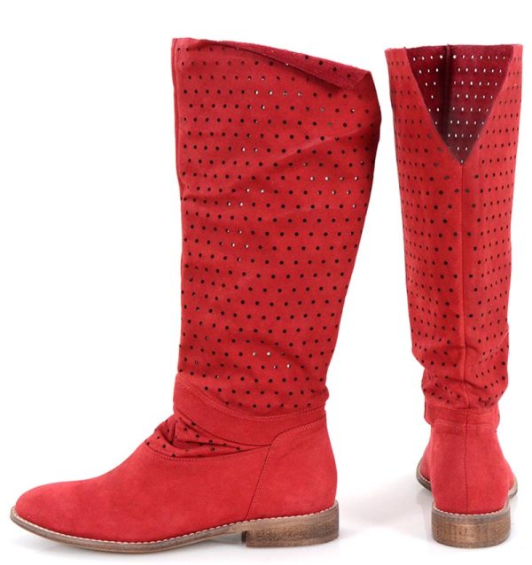 Kozaki letnie czerwone - z tyłu