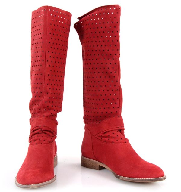 Kozaki letnie czerwone - z przodu