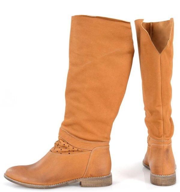 Kozaki letnie camel - z tyłu