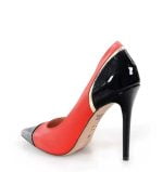 Czerwono-czarne szpilki victoria gotti - po skosie