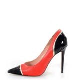 Czerwono-czarne szpilki victoria gotti - bokiem