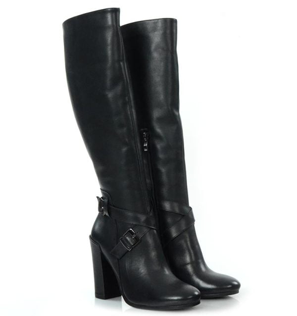 Reus6 VG Czarne kozaki REUS na słupku - po skosie