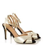 Złoto-czarne sandałki carolyn - po skosie