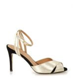 Złoto-czarne sandałki carolyn - bokiem