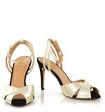 Złoto-czarne sandałki carolyn - z przodu