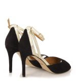 GASSU Sandały SORAYA szpilki czarno złote - po skosie