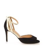 GASSU Sandały SORAYA szpilki czarno złote - bokiem