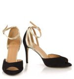 GASSU Sandały SORAYA szpilki czarno złote - z przodu