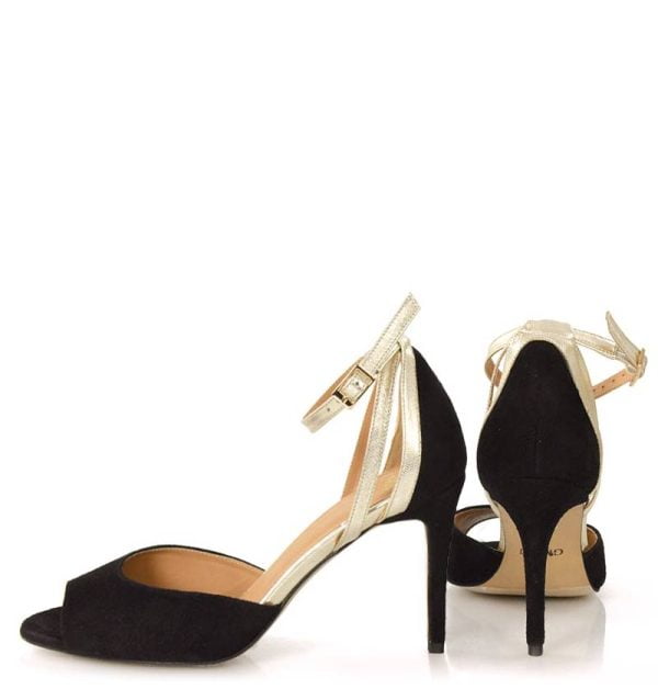 GASSU Sandały SORAYA szpilki czarno złote - z tyłu