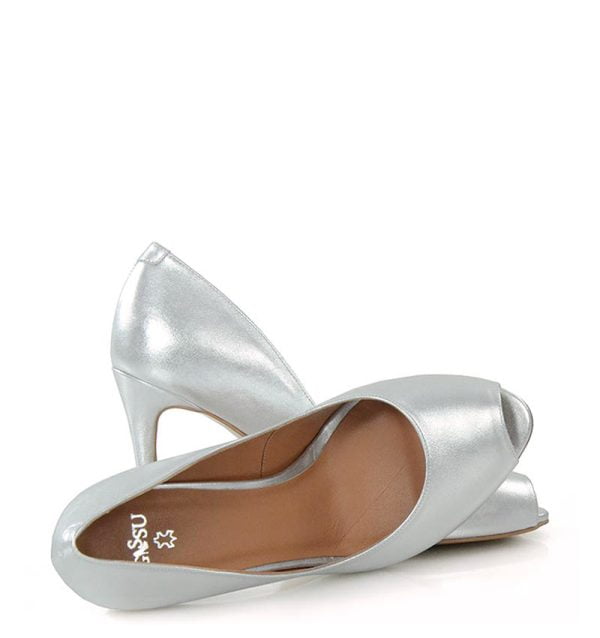 szpilki-gabrielle-silver-0573 Czółenka GABRIELLE srebrna - z przodu