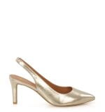 Szpilki MAYA złote skóra licowa - bokiem