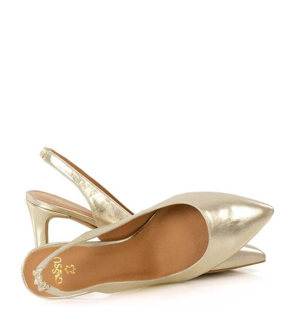 Szpilki MAYA złote skóra licowa - z przodu