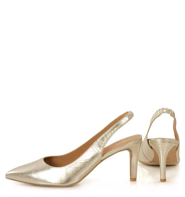 Szpilki MAYA złote skóra licowa - z tyłu