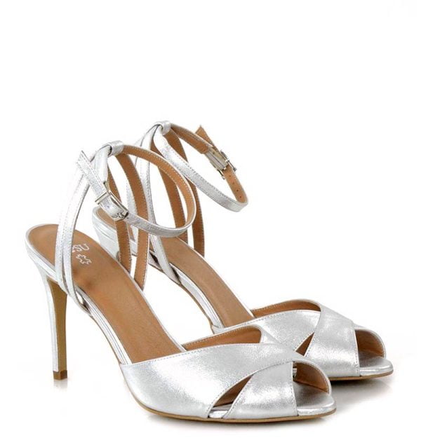 Srebrne szpilki CAROLYN - po skosie