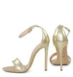 Złote sandały szpilki wysokie - z tyłu