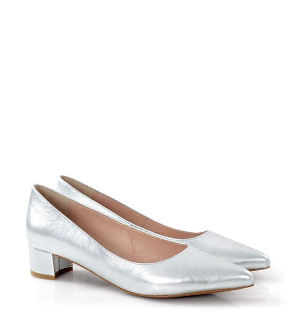 GASSU Czółenka WERONICA srebrne - po skosie