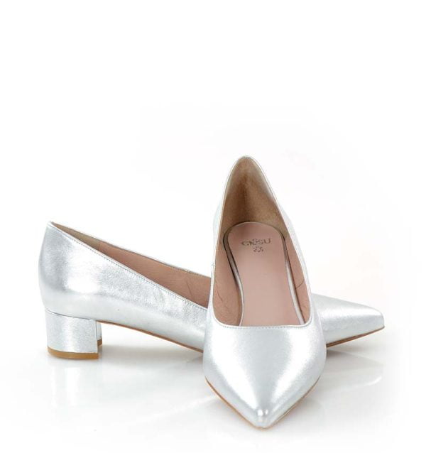 GASSU Czółenka WERONICA srebrne - z przodu