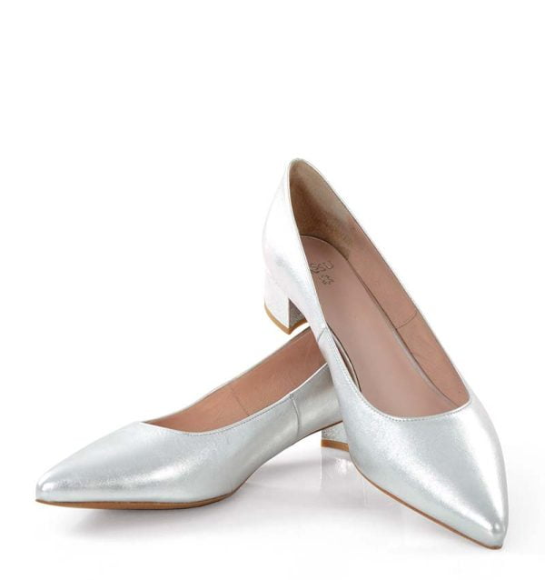 GASSU Czółenka WERONICA srebrne - z przodu