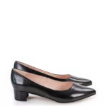 Weronica Gassu czółenka czarne na niskim obcasie - bokiem