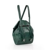 Torba damska ciemno zielona skórzana - z tyłu