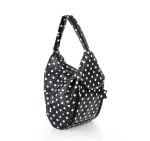 Torba damska w białe kropki, skórzany - po skosie
