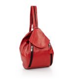 Torba damska czerwona skórzana - z przodu