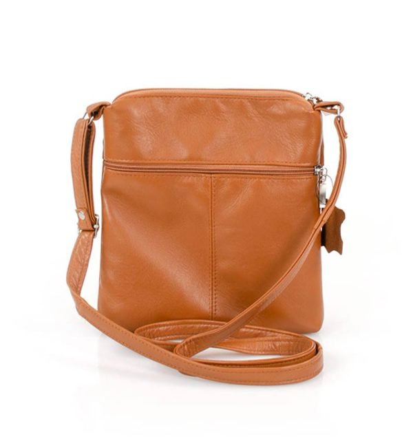 Torebka damska, listonoszka w kolorze brązowym - z tyłu