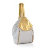 Torba damska biało-złota skórzana - z przodu