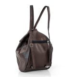 Plecak damski ciemny brąz skórzany - z tyłu