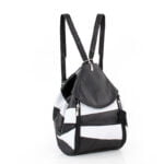 Plecak damski skórzany czarno biały - z przodu