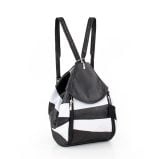 Plecak damski skórzany czarno biały - z przodu