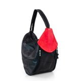 Torba damska czarno-czerwona skórzana - po skosie